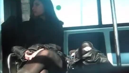 Teen voyeur upskirt in the bus
