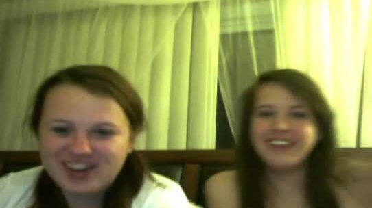Lesbian girls fingering each on webcam