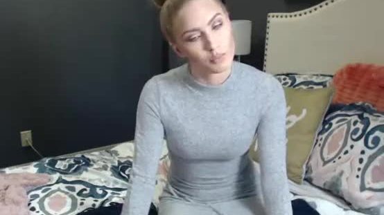 Hot blonde chatting on webcam