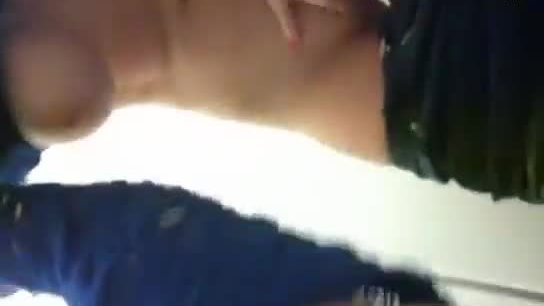 Justamber fingering on a train bathroom