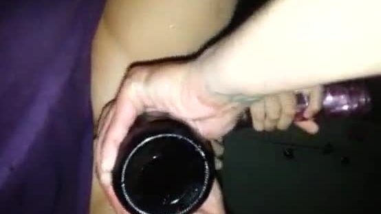 Dildo fisting bottle booty insert latina girlfriend