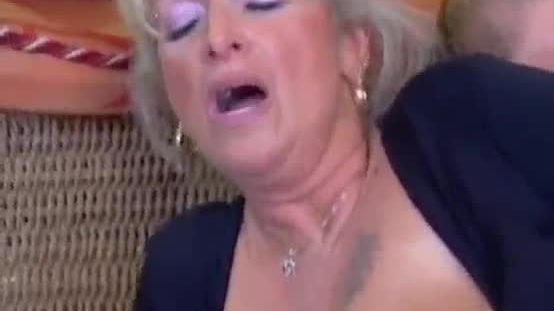 Busty blonde granny discovers young cock